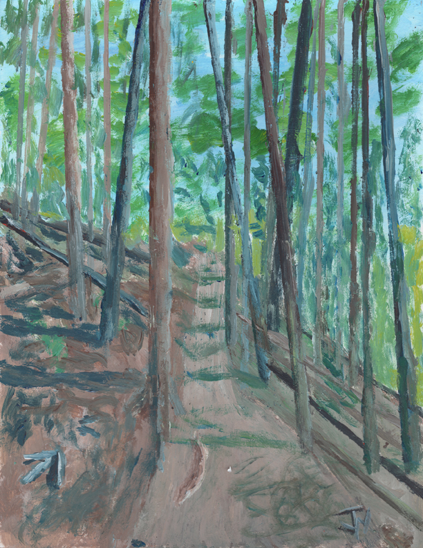 Acrylic on Cardstock 8.5 x 11in For Sale